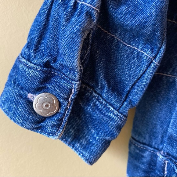 Vintage Sesame Street Floral Jacket Denim Jean Button Closure Baby Girl 6-9M - Picture 7 of 9